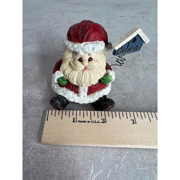 A Berry Merry Christmas Santa Claus Figurine 3" Holiday Decor - Picture 9 of 10